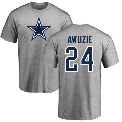 Men Dallas Cowboys Ash Chidobe Awuzie Name and Number Logo #24 Nike NFL T Shirt